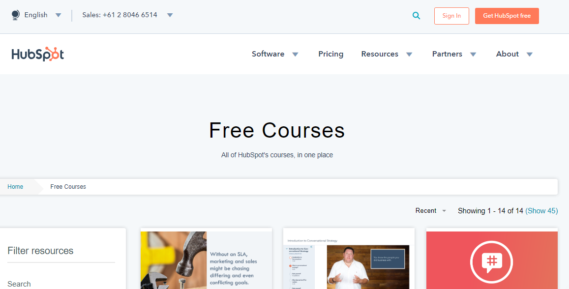 kuliah online gratis hubspot