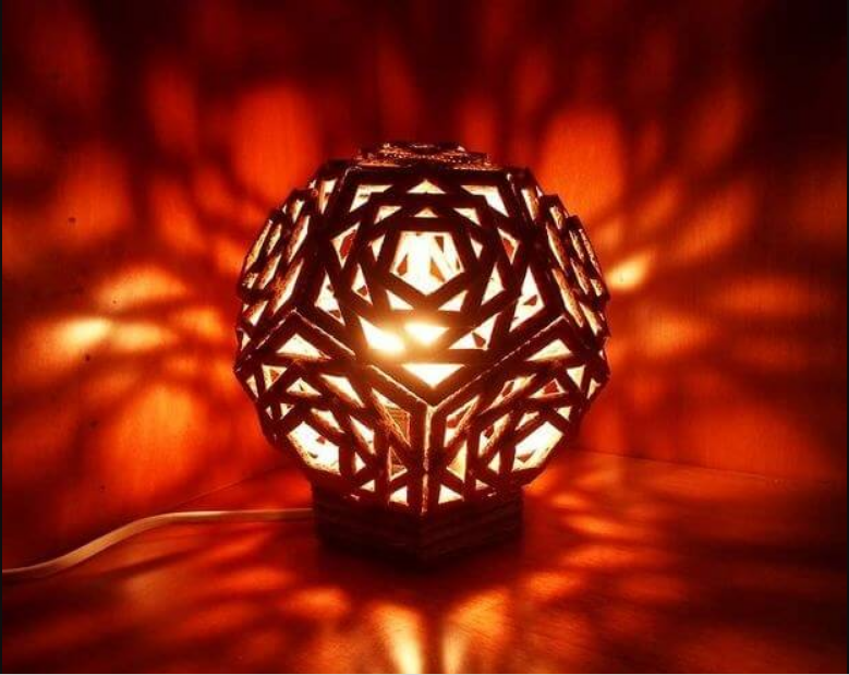 lampu tidur dari kardus bekas