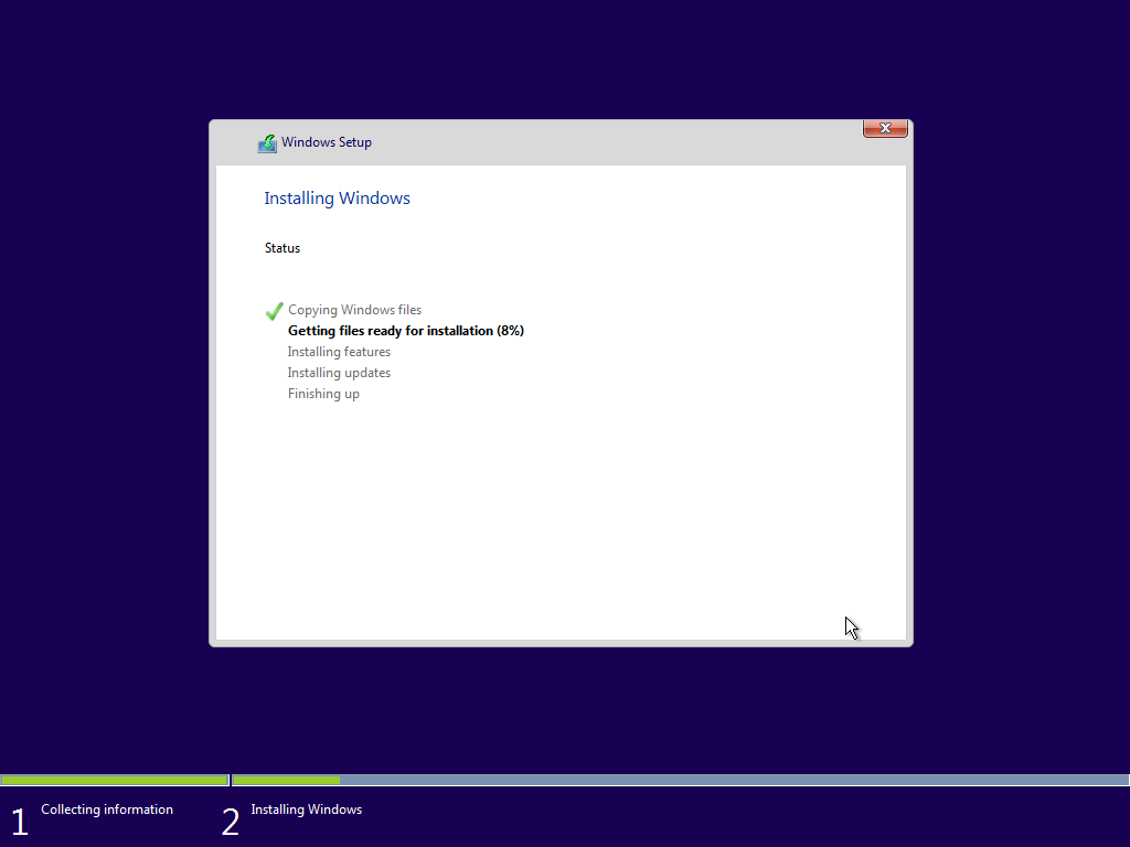 proses instal windows 10