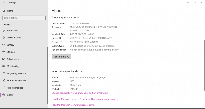 cara melihat spesifikasi laptop menu setting